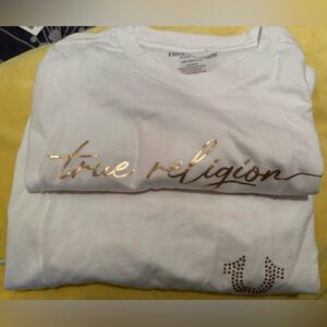 True Religion Kids White and Gold T-Shirt
